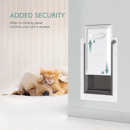 Door Wall for pets, Aluminum Lock, Double Flap Dog and cat Door, Strong and Durable (Pets up to 100 Lb) -Large