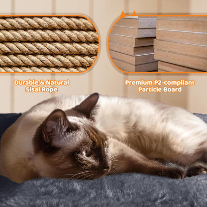 Yaheetech 68.5-in Luxury Cat Tree House – Heavy Duty Multi-Tier Activity Center for Large Cats, Extra Large Condo, Cozy Hammock & Sisal Scratching Posts