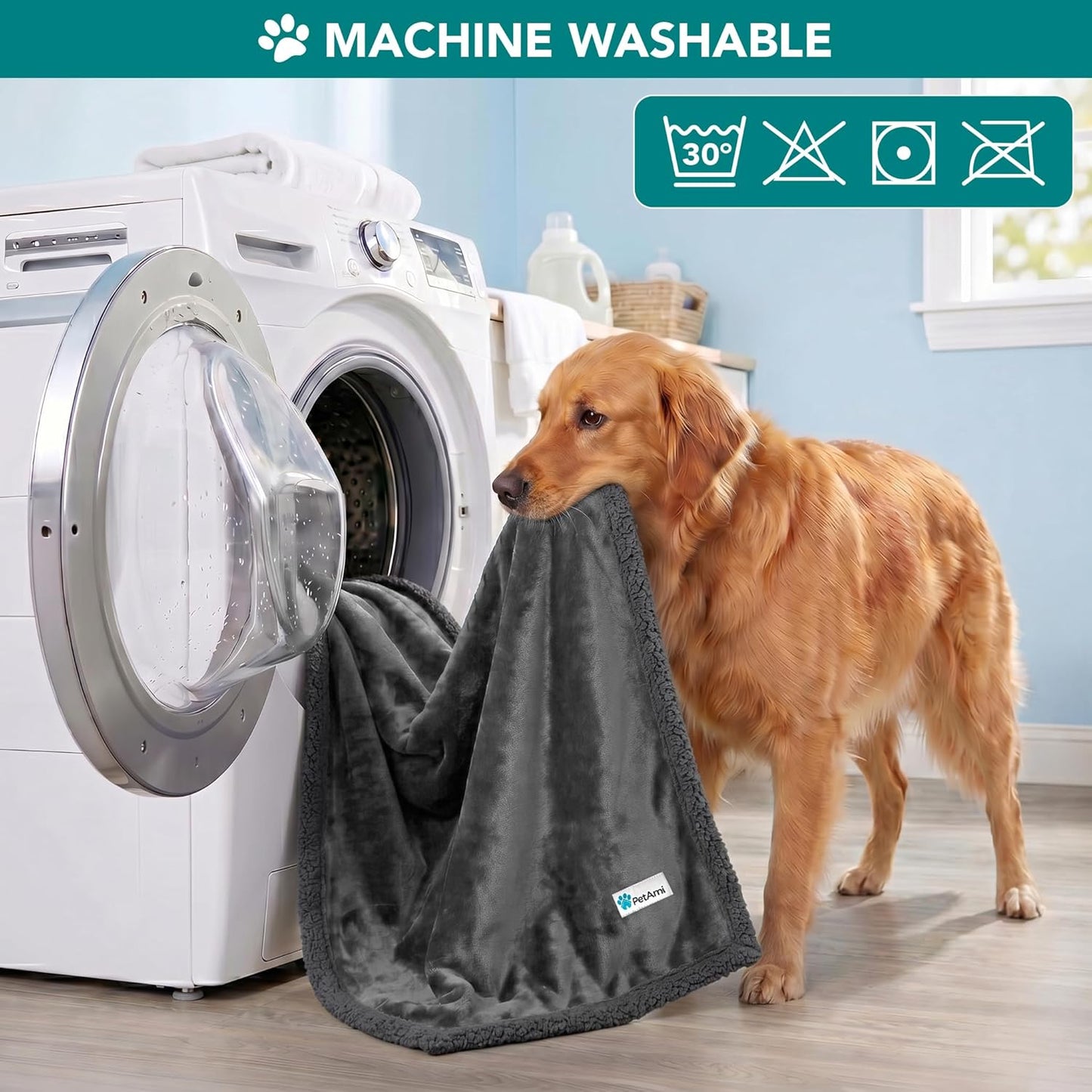 Dog Blanket for dog and cats small or big, Soft Sherpa Fleece Pet Blanket Throw, Reversible Plush Couch Cover Protector Crate Carrier Chair Machine Washable