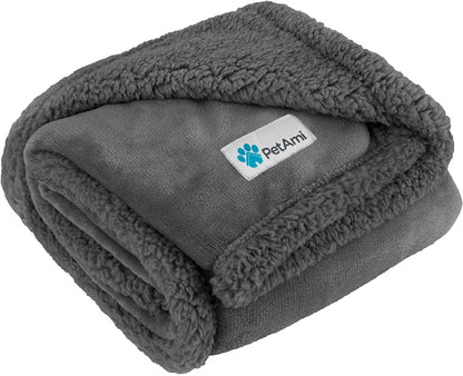 Dog Blanket for dog and cats small or big, Soft Sherpa Fleece Pet Blanket Throw, Reversible Plush Couch Cover Protector Crate Carrier Chair Machine Washable