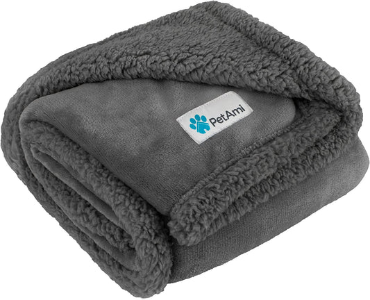 Dog Blanket for dog and cats small or big, Soft Sherpa Fleece Pet Blanket Throw, Reversible Plush Couch Cover Protector Crate Carrier Chair Machine Washable