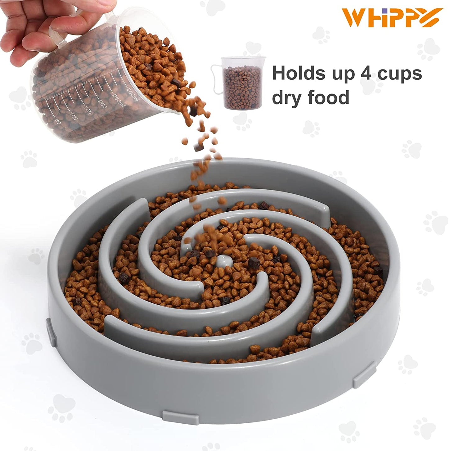 WHIPPY Slow Eating Dog Bowl – Eco-Friendly Non-Slip Pet Puzzle Feeder for Medium & Large Breed Dogs, Interactive Bloat Stop Dog Food Bowl for Choking & Gulping Prevention