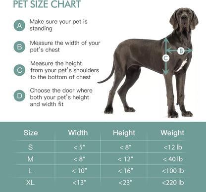 Door Wall for pets, Aluminum Lock, Double Flap Dog and cat Door, Strong and Durable (Pets up to 100 Lb) -Large
