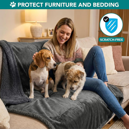 Dog Blanket for dog and cats small or big, Soft Sherpa Fleece Pet Blanket Throw, Reversible Plush Couch Cover Protector Crate Carrier Chair Machine Washable