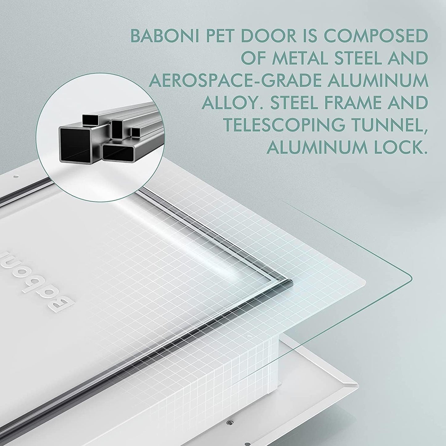 Door Wall for pets, Aluminum Lock, Double Flap Dog and cat Door, Strong and Durable (Pets up to 100 Lb) -Large