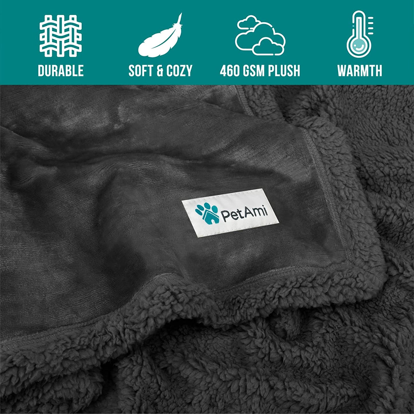 Dog Blanket for dog and cats small or big, Soft Sherpa Fleece Pet Blanket Throw, Reversible Plush Couch Cover Protector Crate Carrier Chair Machine Washable