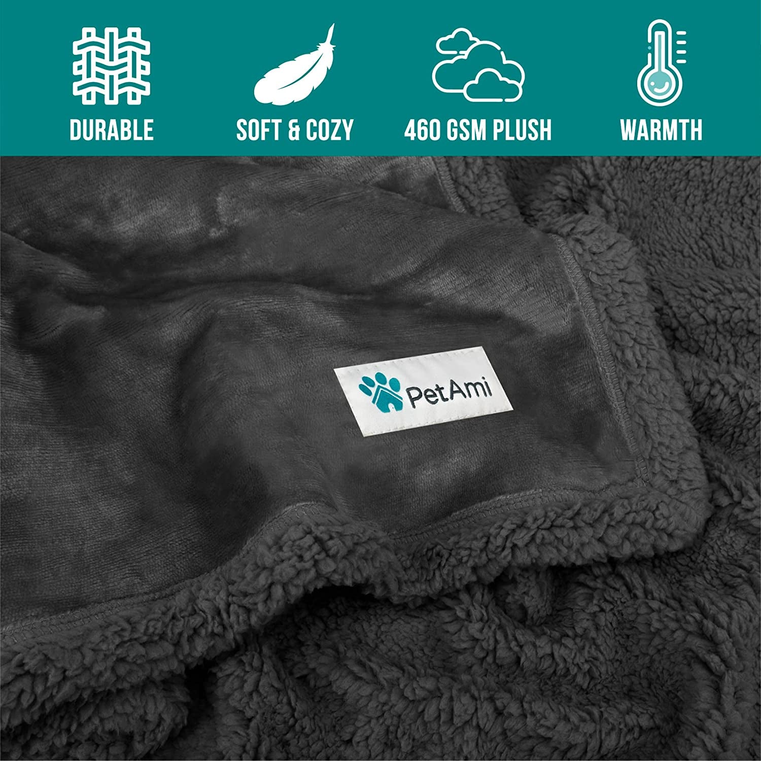 Dog Blanket for dog and cats small or big, Soft Sherpa Fleece Pet Blanket Throw, Reversible Plush Couch Cover Protector Crate Carrier Chair Machine Washable