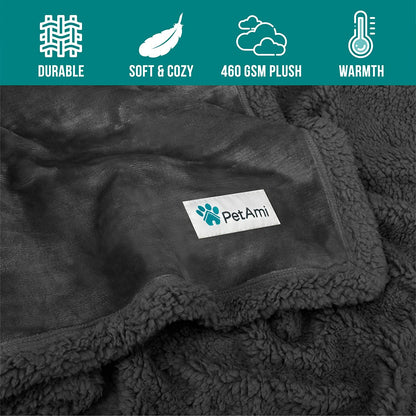 Dog Blanket for dog and cats small or big, Soft Sherpa Fleece Pet Blanket Throw, Reversible Plush Couch Cover Protector Crate Carrier Chair Machine Washable